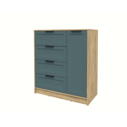 Тумба Тренд КТ-Т90 (Дуб золотой ЛДСП/ Верде ЛМДФ) Ш900 В1020 Г451